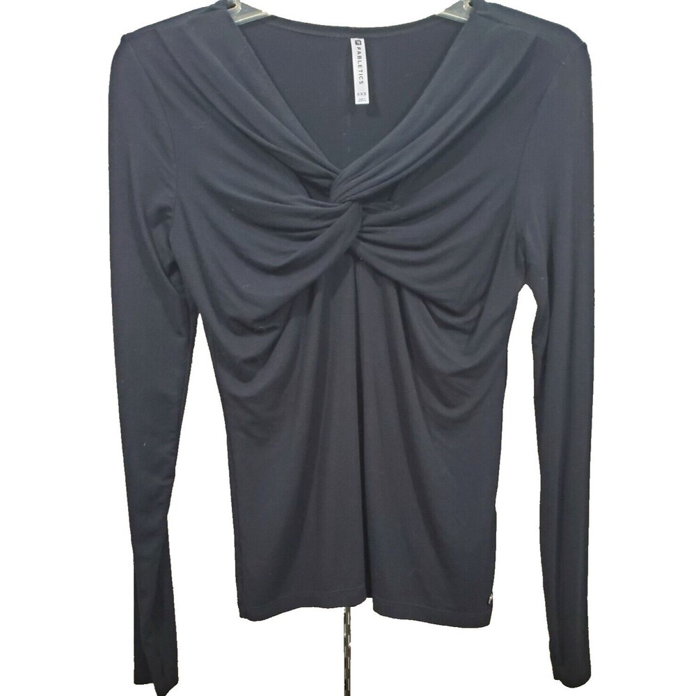 Fabletics Long Sleeved Twist Front V-Neck Jersey Knit Blouse Size XXS